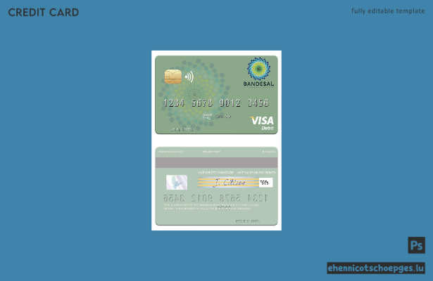 Beispielvorschau der Salvador Bandesal Bank Visa Debitkarte